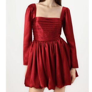 Abercrombie & Fitch Emerson Drop-Waist Satin Mini Dress Size Medium Tall (MT)